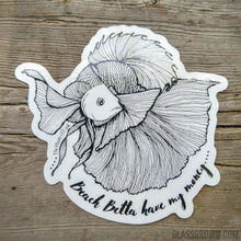 Load image into Gallery viewer, Beach Betta Money Decal Sticker-Decorative Stickers-Glass Grown-Glass Grown Aquatics-Aquarium live fish plants, decor