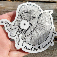 Load image into Gallery viewer, Beach Betta Money Decal Sticker-Decorative Stickers-Glass Grown-Glass Grown Aquatics-Aquarium live fish plants, decor