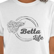 Load image into Gallery viewer, Betta Life T-Shirt-Shirts & Tops-Glass Grown Aquatics-White-S-Glass Grown Aquatics-Aquarium live fish plants, decor