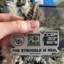 Load image into Gallery viewer, Fish Tank Struggles Decal Sticker-Decorative Stickers-Glass Grown-Glass Grown Aquatics-Aquarium live fish plants, decor