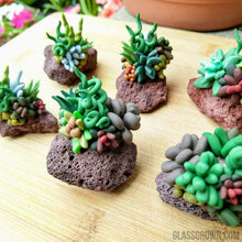 Load image into Gallery viewer, Tiny Succulent Lava Rock Decor-Aquarium Decor-Glass Grown-Glass Grown Aquatics-Aquarium live fish plants, decor