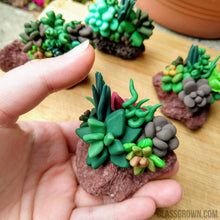 Load image into Gallery viewer, Tiny Succulent Rock Decor-Aquarium Decor-Glass Grown-Glass Grown Aquatics-Aquarium live fish plants, decor