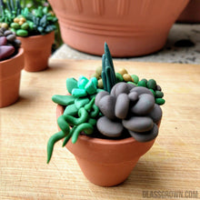 Load image into Gallery viewer, Tiny Terra-Cotta Succulent Aquarium Decor-Aquarium Decor-Glass Grown-Succulent pot only-Glass Grown Aquatics-Aquarium live fish plants, decor