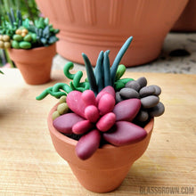 Load image into Gallery viewer, Tiny Terra-Cotta Succulent Aquarium Decor-Aquarium Decor-Glass Grown-Succulent pot only-Glass Grown Aquatics-Aquarium live fish plants, decor