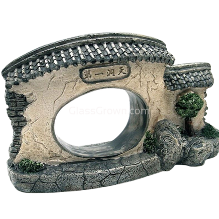 deco fish tank accessories Moon Gate Resin Decoration – Glass Grown Aquatics