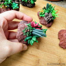 Load image into Gallery viewer, Tiny Succulent Rock Decor-Aquarium Decor-Glass Grown-Glass Grown Aquatics-Aquarium live fish plants, decor
