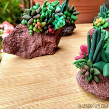 Load image into Gallery viewer, Tiny Succulent Rock Decor-Aquarium Decor-Glass Grown-Glass Grown Aquatics-Aquarium live fish plants, decor
