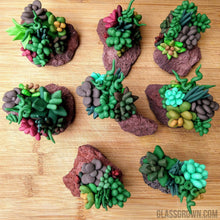 Load image into Gallery viewer, Tiny Succulent Rock Decor-Aquarium Decor-Glass Grown-Glass Grown Aquatics-Aquarium live fish plants, decor
